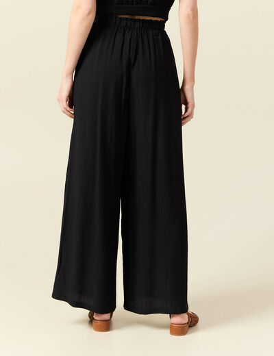 Pantalon large noir femme