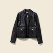 Blouson simili cuir noir femme
