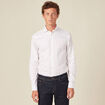 Col cintr&eacute; en coton manches longues blanc homme