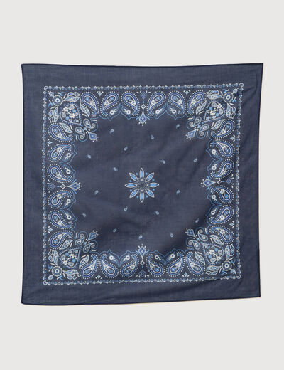 Foulard en coton bleu marine homme