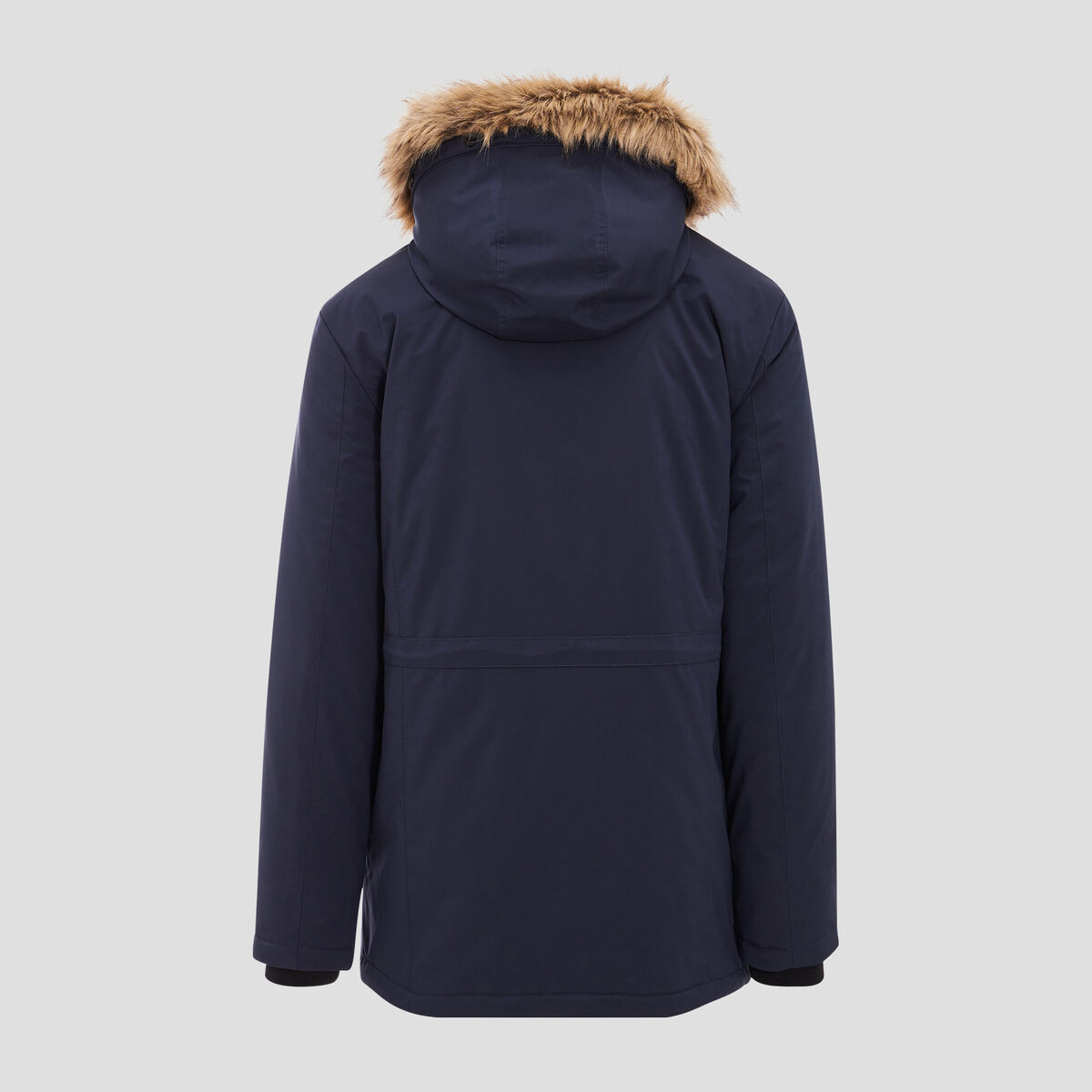 Parka droite à capuche bleu foncé homme