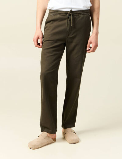 Pantalon chino vert kaki homme