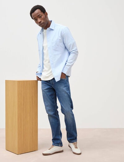 Jeans straight longueur 32 denim stone homme