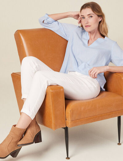 Blouse éco-responsable bleu ciel femme