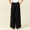 Pantalon large taille haute fluide noir femme