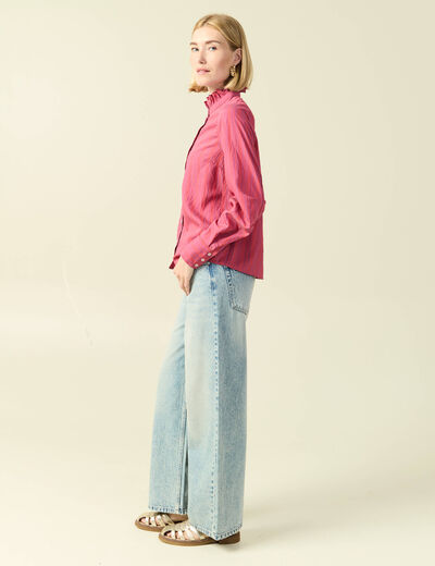 Chemise oversize manches longues prune femme
