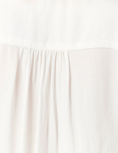 Chemise manches longues fluide ecru femme