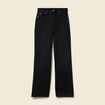 Jeans large taille haute denim noir femme