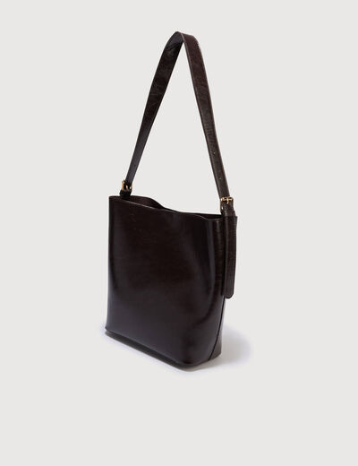 Sac bandouli&egrave;re marron fonc&eacute; femme