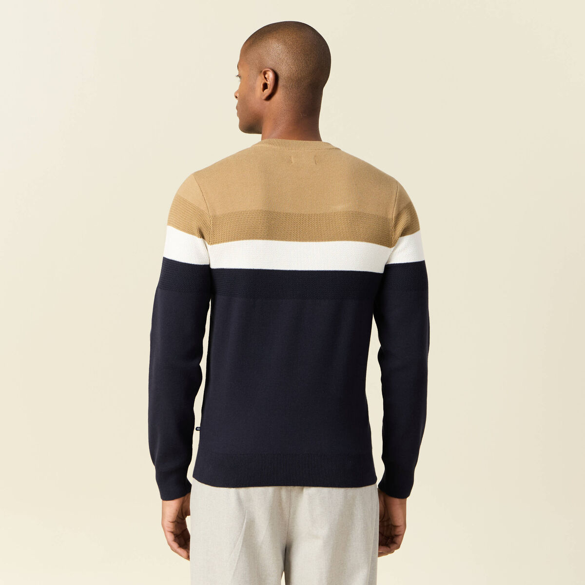 Pull manches longues bleu marine homme