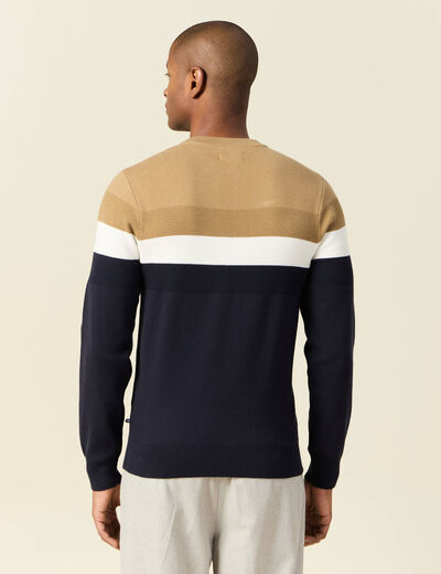 Pull manches longues bleu marine homme
