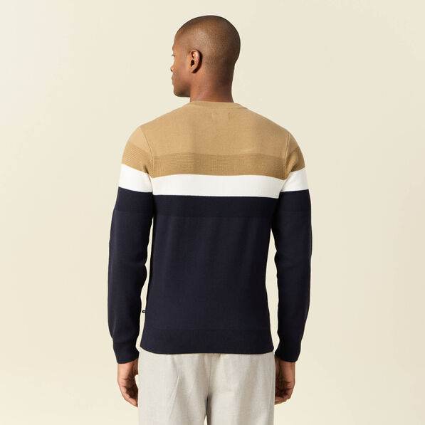 Pull manches longues bleu marine homme