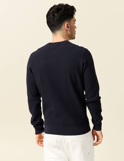 Pull éco-responsable bleu marine homme