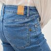 Jeans bootcut cropped taille bascul&eacute;e denim used femme