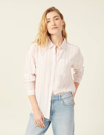 Chemise éco-responsable rose clair femme