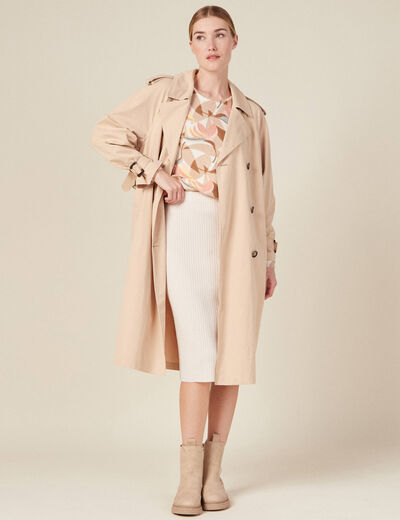 Pull manches longues beige femme