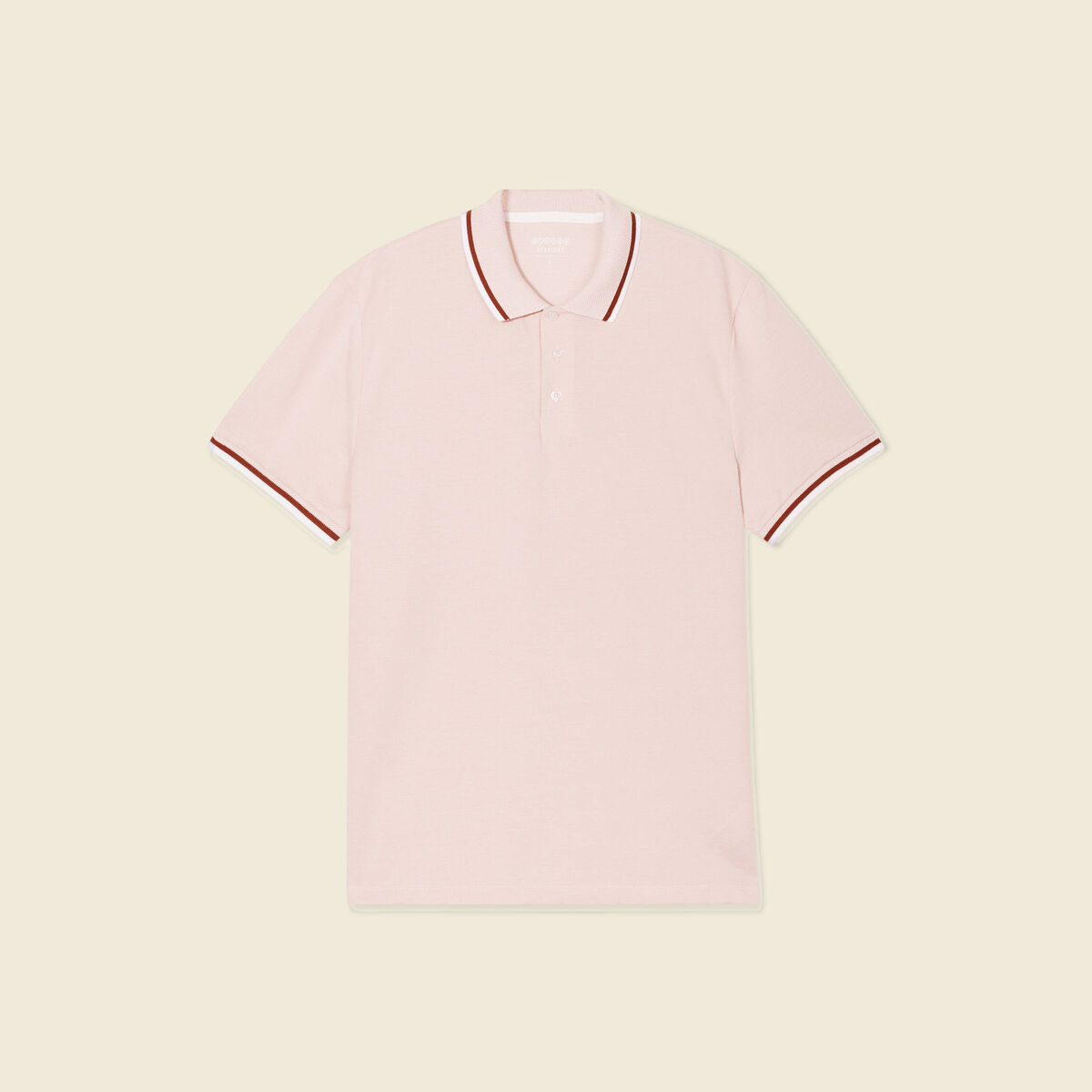 Polo manches courtes rose pastel homme