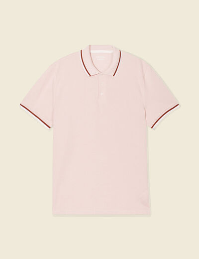 Polo manches courtes rose pastel homme