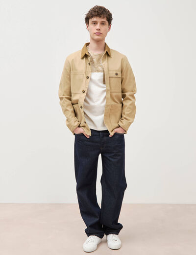 T-shirt manches courtes beige moyen homme