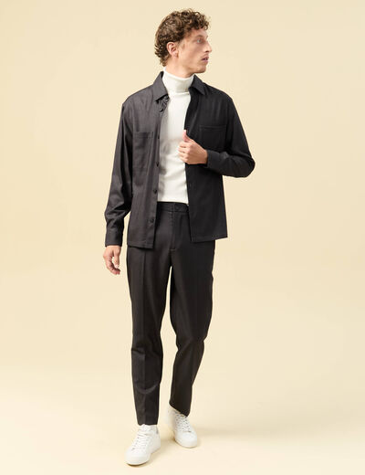 Pull droit court manches longues ecru homme