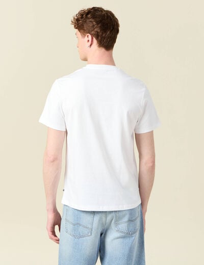 T-shirt manches courtes brodé blanc homme