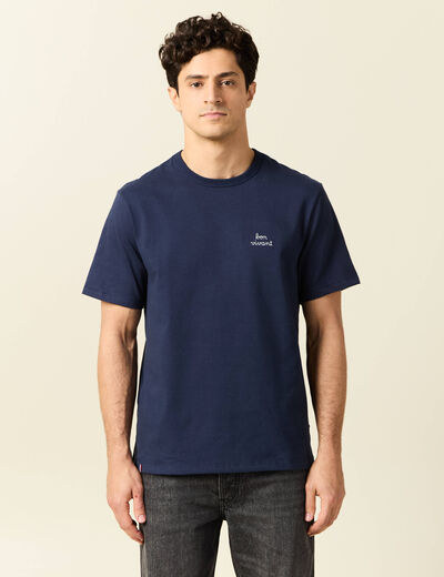 T-shirt manches courtes bleu marine homme