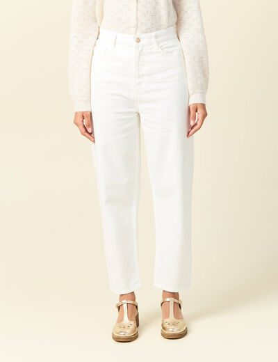Pantalon slouchy 7/8ème ecru femme