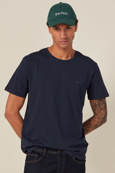 T-shirt Instinct col rond bleu marine homme