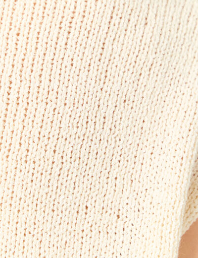 Pull ajouré éco-responsable beige femme