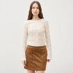 Mini-jupe doubl&eacute;e marron femme