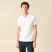 Polo cintr&eacute; manches courtes blanc homme