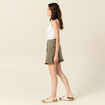 Jupe chino trapèze vert kaki femme