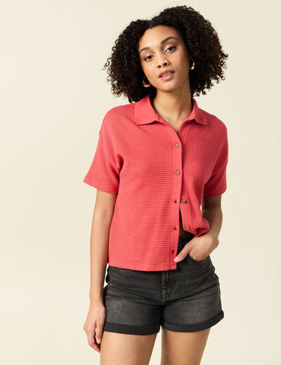 Polo éco-responsable rouge femme