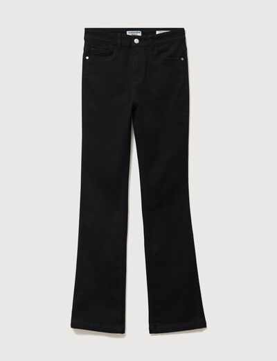 Jeans bootcut taille haute denim noir femme