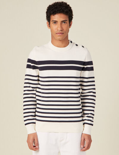 Pull éco-responsable ecru homme