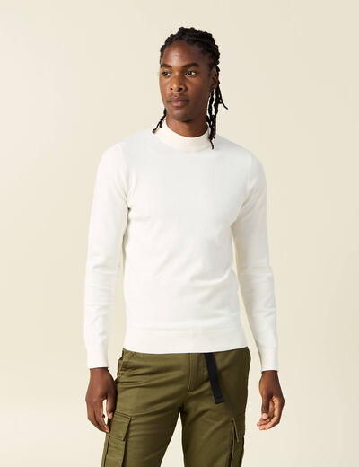 Pull manches longues ecru homme