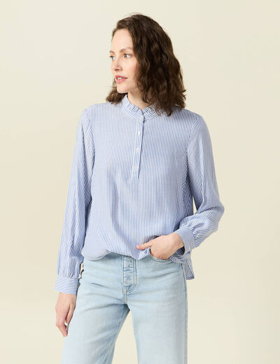 Blouse manches longues ecru femme