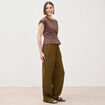 T-shirt manches courtes marron fonc&eacute; femme