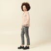 Blouse oversize col v manches longues blanc femme