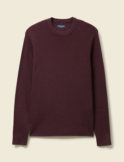 Pull droit manches longues bordeaux homme