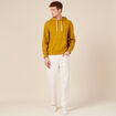 Sweat capuche éco-responsable jaune moutarde homme