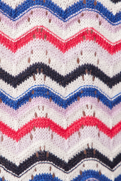 Pull manches longues col en V bleu electrique femme