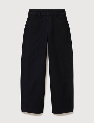Pantalon coupe regular noir femme