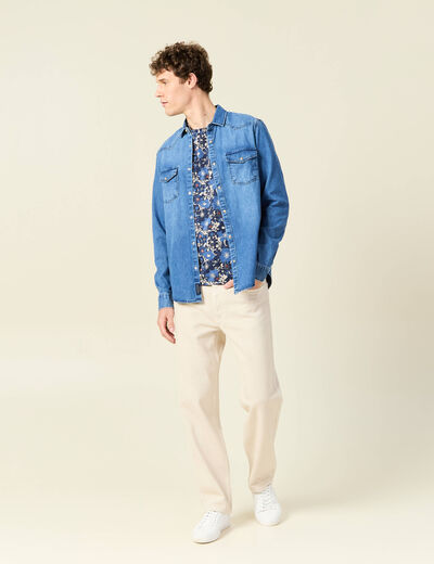 T-shirt manches courtes bleu foncé homme