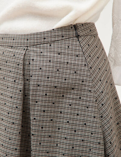 Jupe taille haute gris femme