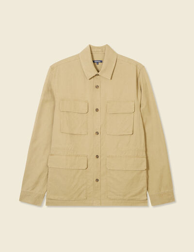 Veste oversize poches rabat taupe homme