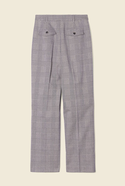 Pantalon large à pinces bleu marine femme