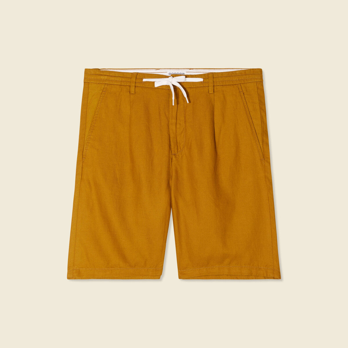 Bermuda droite à coulisse camel homme