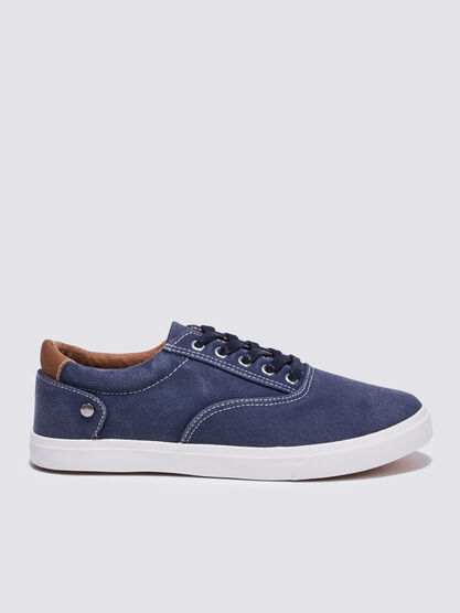 Sneakers a lacets bleu marine homme
