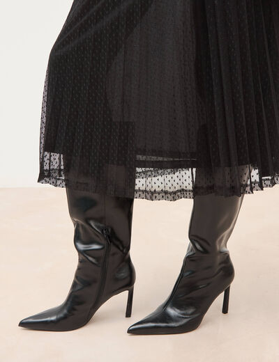 Jupe avec doublure noir femme